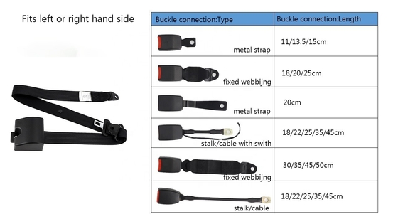 Universal 3 Point ELR Car Seat Belt for SINOTRUK CNHTC Bus Truck and Custom OEM Design